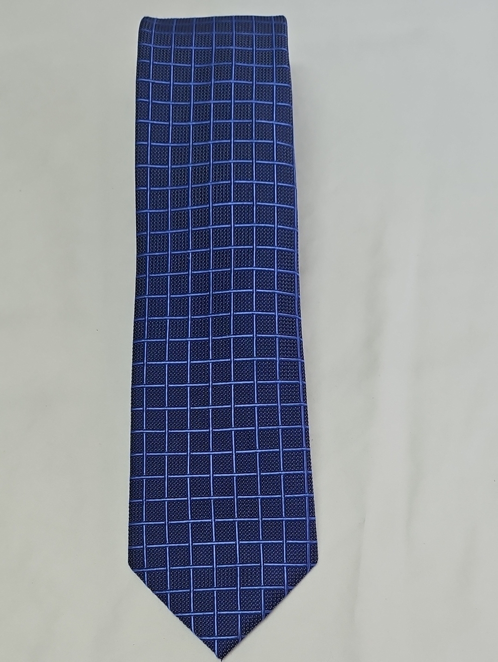 Joseph Abboud Classic Blue Grid Men's Tie - Stylish Office Accessory